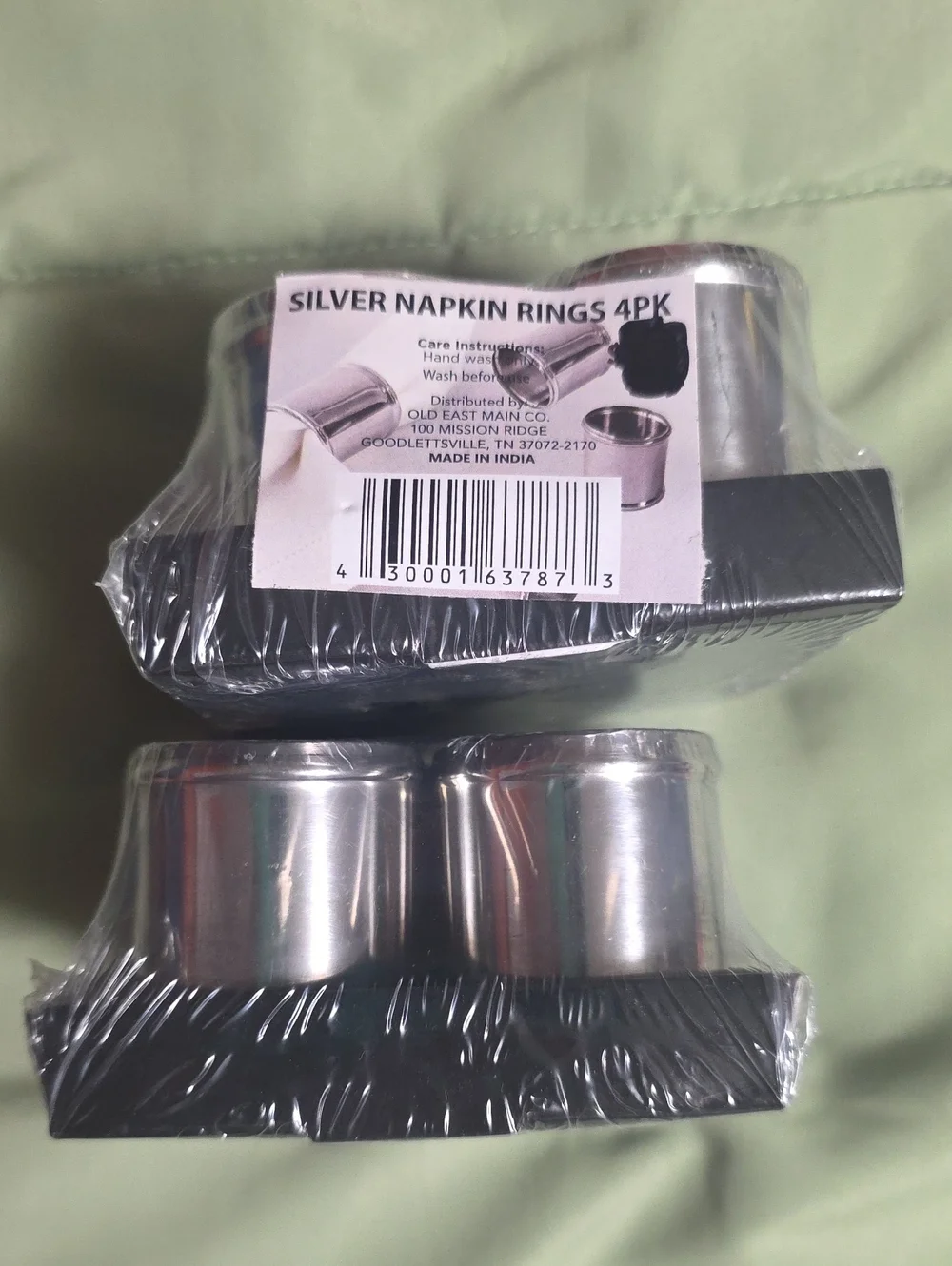 Silver Napkin Rings Set of 4, 2pk